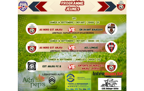 Programme jeunes du week-end du 16/09
