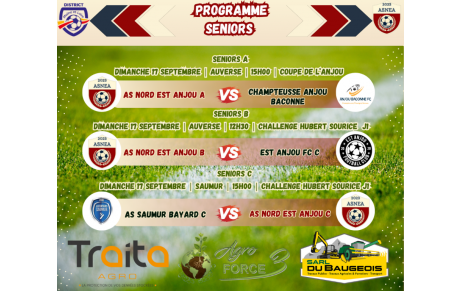 Programme seniors du 17/09