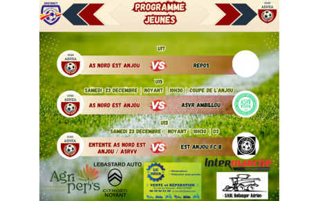 Programme du 23/12
