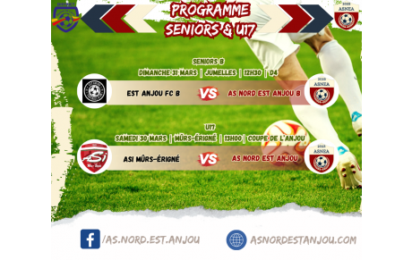 Programme du 30/03 &amp; 31/03