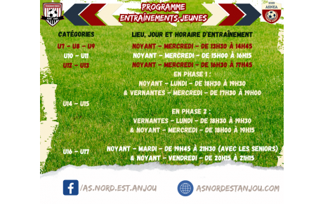 Reprise des entraînements jeunes