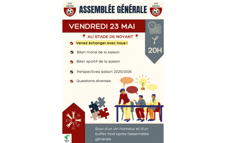 ASSEMBLEE GÉNÉRALE - 23 MAI 2025 À 20H